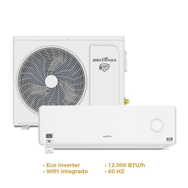 Aire Acondicionado Britania BAC12PYC 12.000 BTU Frio/Calor Inverter WIFI Gas R410A - 220V/60HZ - 13031